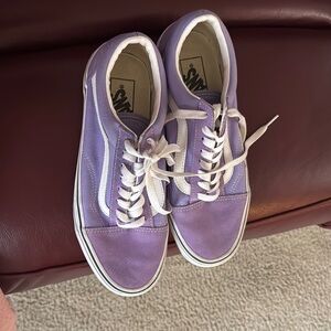 Vans Women's lavender and White Sneakers! Barely worn, still lots of life!